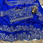 Designer Embroidered Satin Saree with Stitched Blouse | Heavy Sequin Border | Party Wear Saree